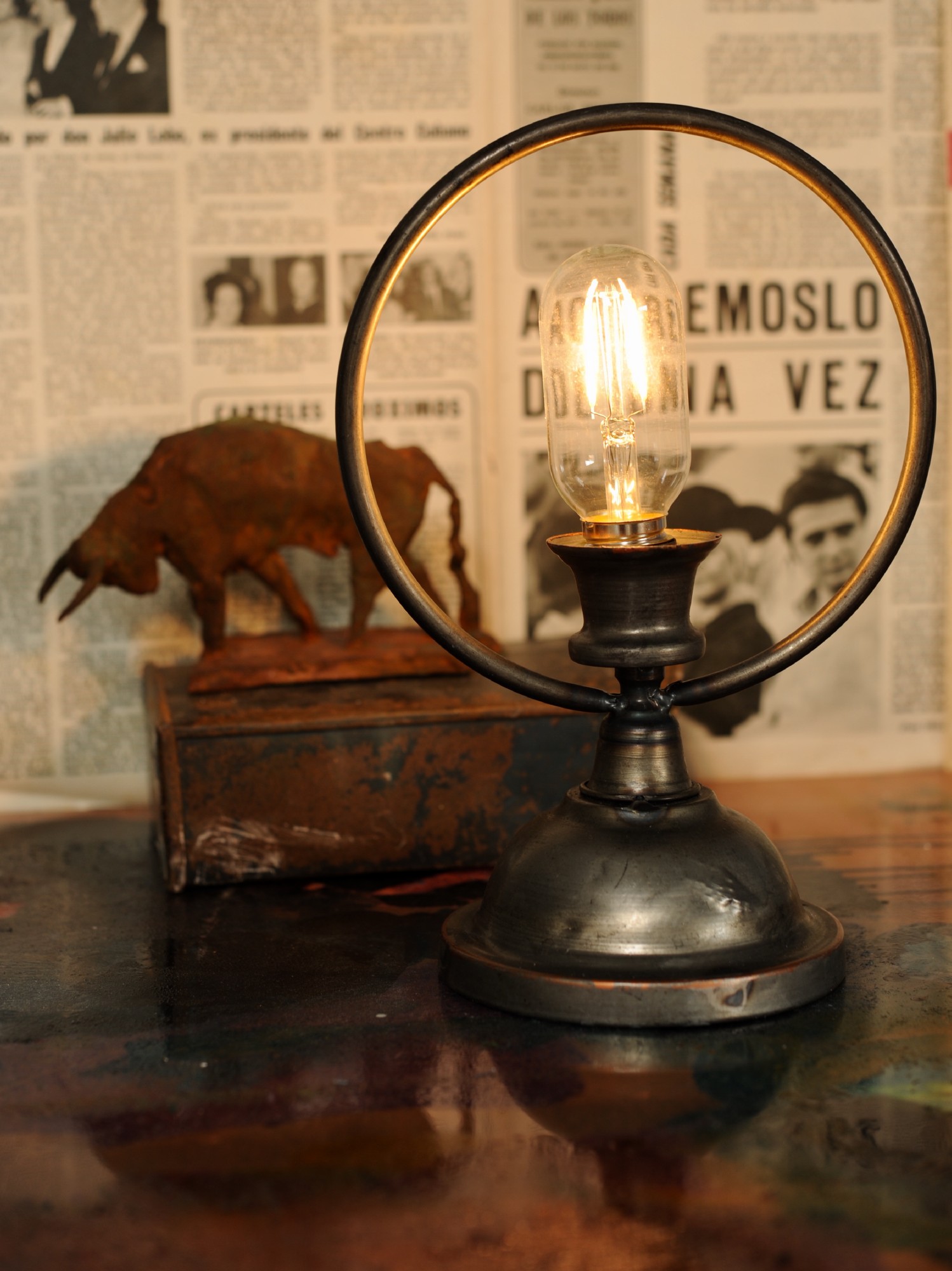 Leuchte 'Reko', batteriebetrieben, H 27cm, L 18 cm, B 18 cm von fischer's lagerhaus