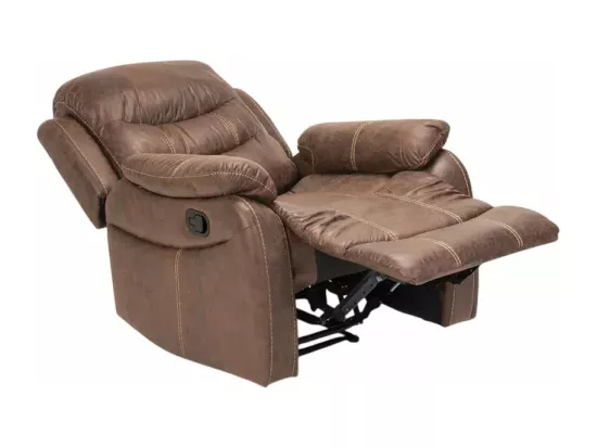 Fauteuil relax reclinable manuelle avec repose-pieds similicuir Draco