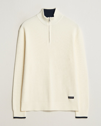 GANT Ribbed Cotton Half Zip Cream