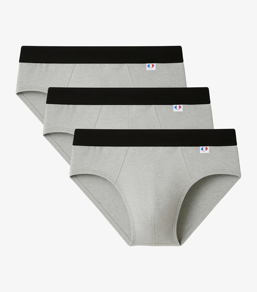 Slip Homme Gris x3 - Pack Intemporel