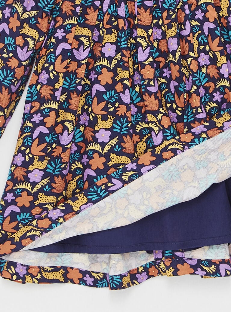 Robe manches longues imprimée orange pour bébé fille