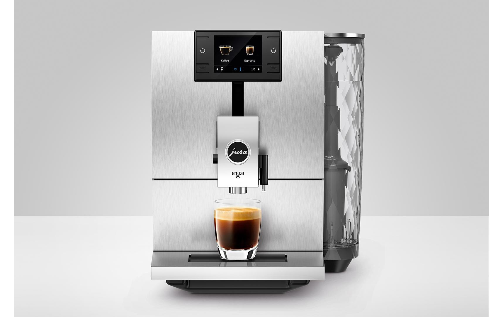 ENA 8 Signature Line Massive Aluminium (SA)<br>Zweitassen-Vollautomat für 10 verschiedene Kaffee- und Milchgetränke