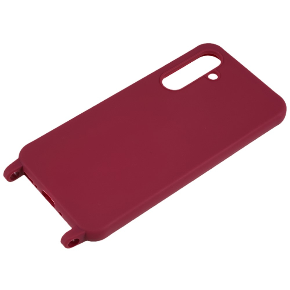 Samsung Galaxy A55 Necklace Gummi Case Hülle   Handykette (150cm) - Dunkelrot