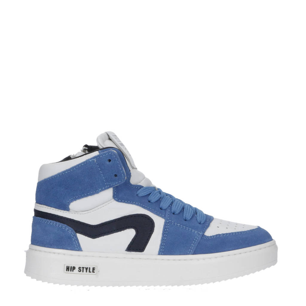 Hip H1665suède sneakers blauw/wit