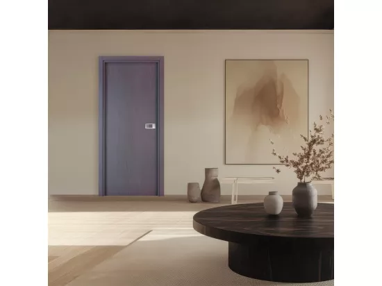 Bloc-porte Miro avec poignée Exclusive grise, H.204 x l.83 cm, aspect chêne cendré