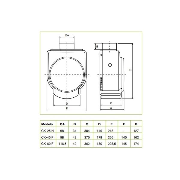 S&P Extrator de Ar CK-40F 70W