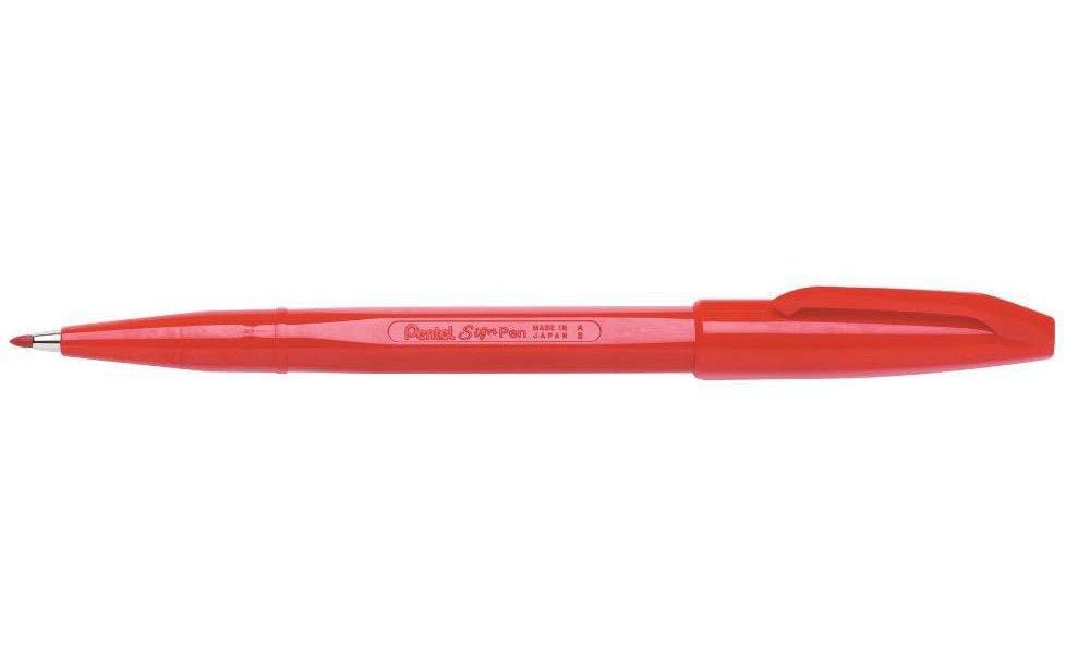 Filzstift Sign Pen S520 1.0 mm, RotFaserschreiber zum Skizzieren, Zeichnen, Schreiben und Illustrieren