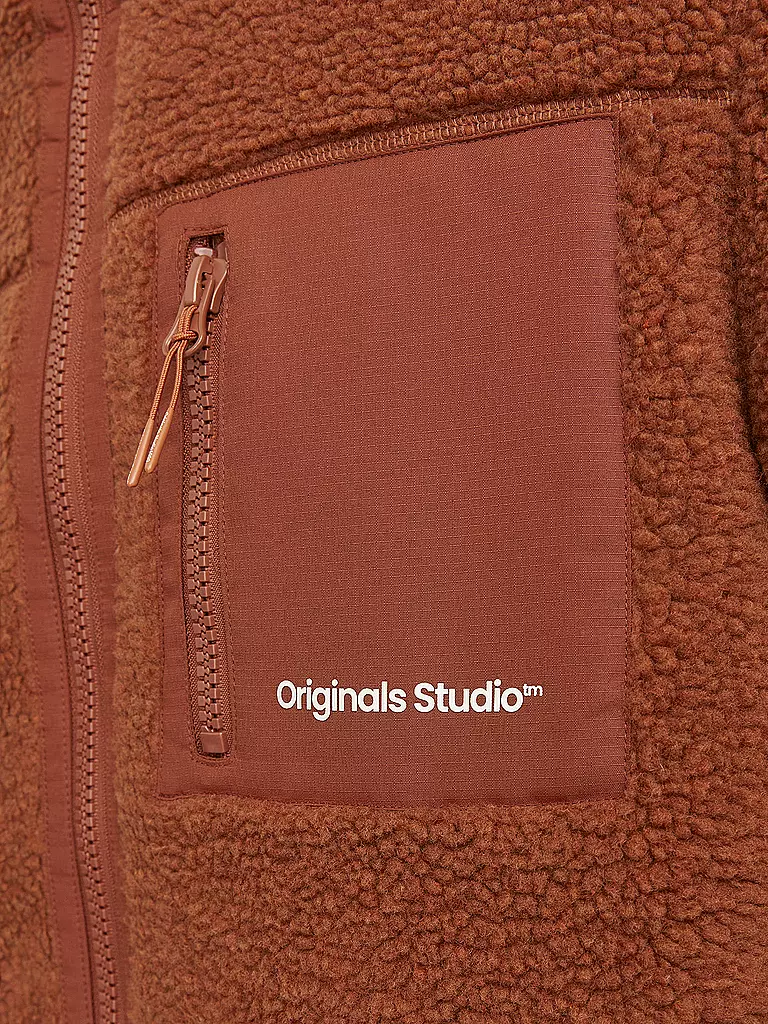 JACK & JONES Jacke in Felloptik JORVESTERBRO braun