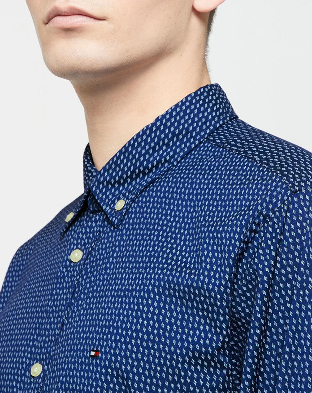 Tommy Hilfiger Chemise droite Soft Micro bleu foncé