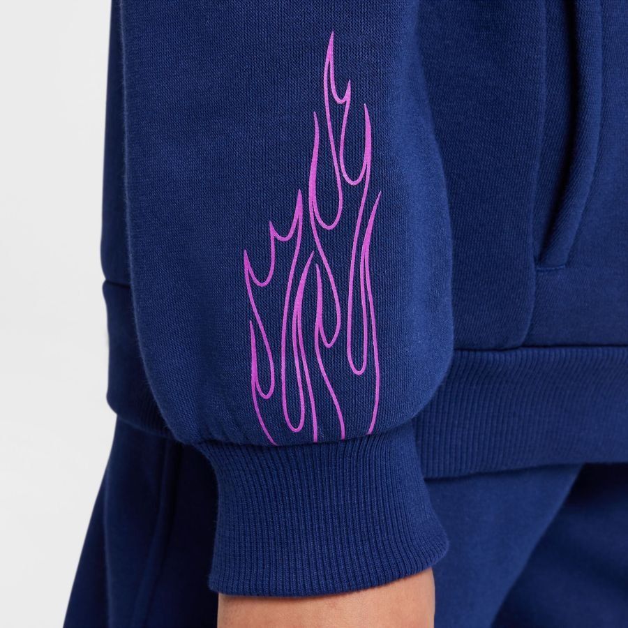 Nike Sweat à Capuche Club Fleece Mbappé Personal Edition - Bleu/Violet/Doré Enfant