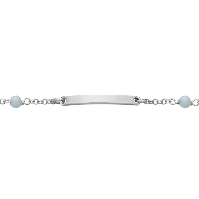 Bracelet identité enfant - Boules bleues