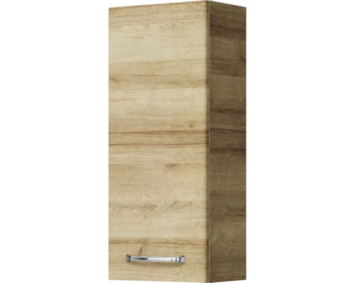Pelipal Kumba badkamermeubelset (B x H x D): 107 x 200 x 50 cm, frontkleur: Riviera eiken, 5-delige set inclusief witte mineraalstenen wastafel, badmeubel en wandkast (99.770126474)