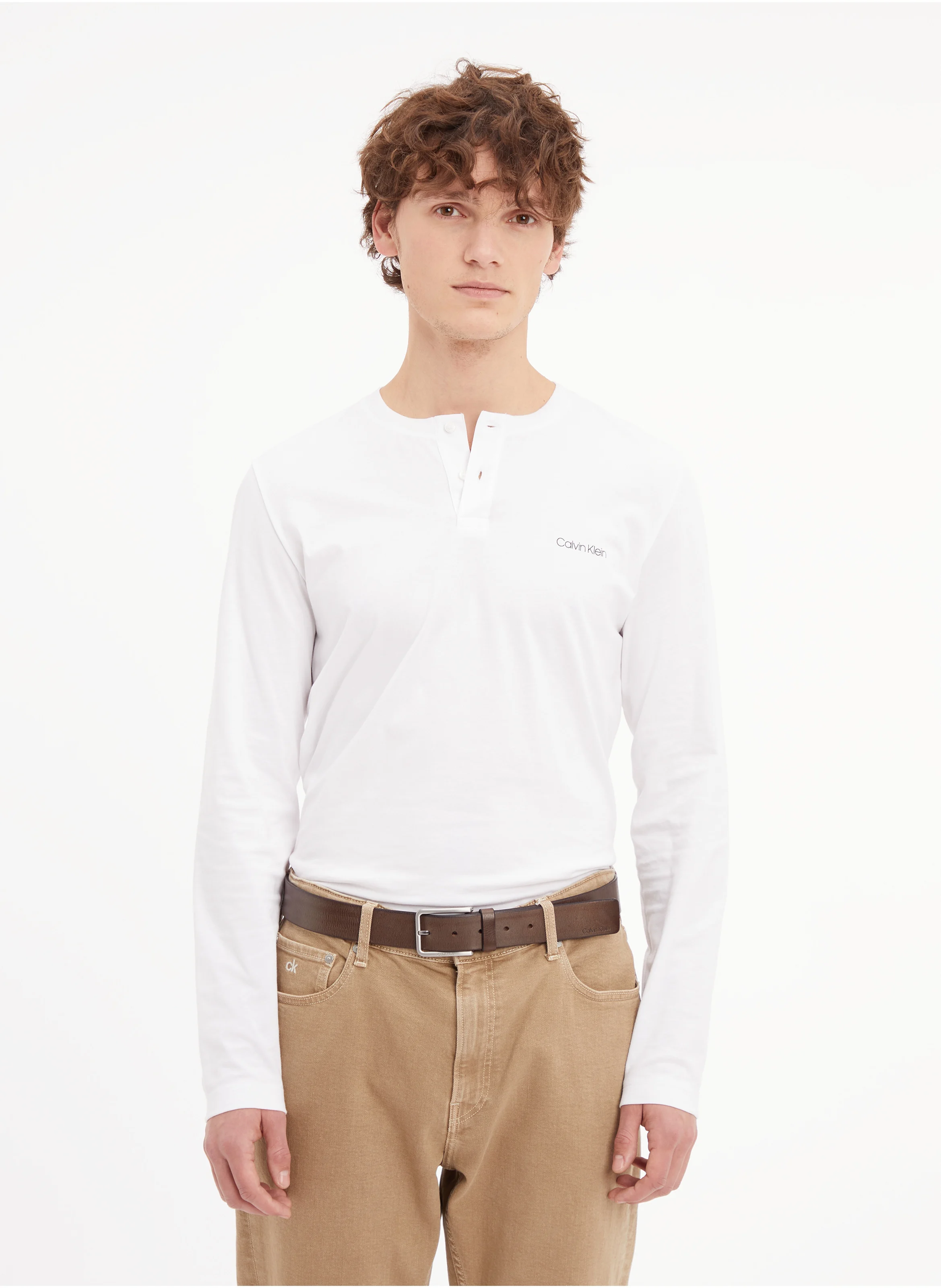 Ceinture en cuir grainé | Marron
