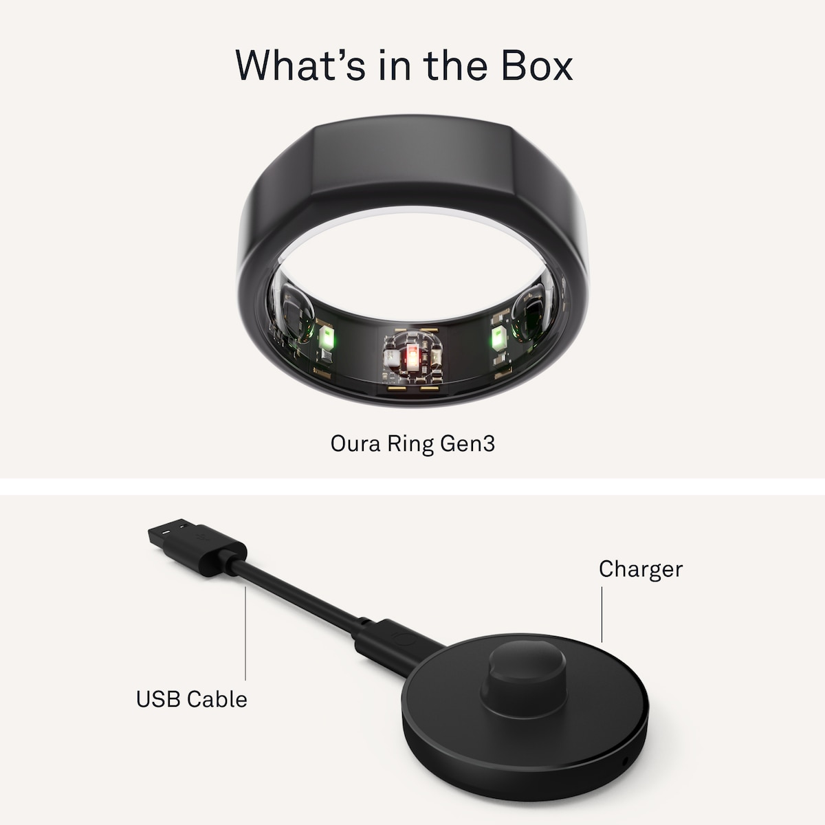 Oura-ring Gen3 Heritage smartring størrelse 11 (Stealth)