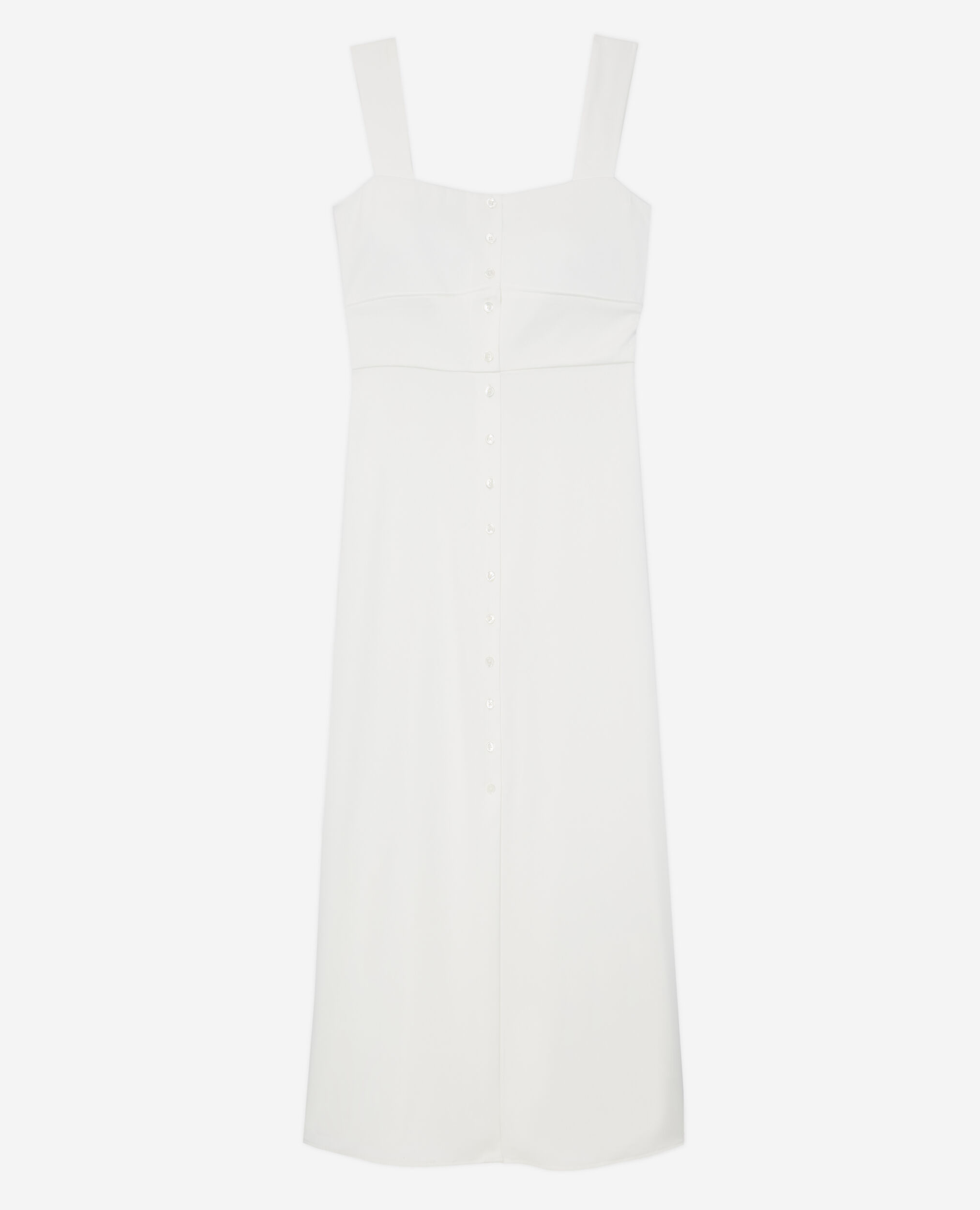 Robe longue blanche avec boutonnage