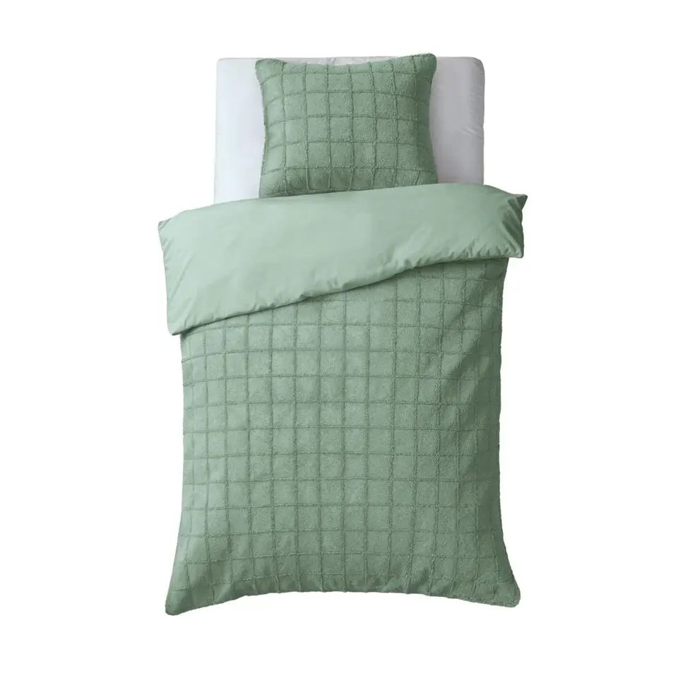 Dekbedovertrek 140x220 – Furry Check Design & Zacht Warm Fleece