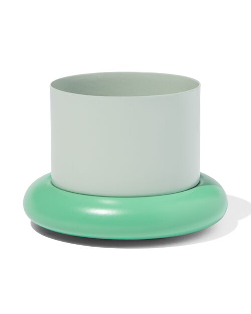 cache-pot Ø10x6.6 métal avec soucoupe