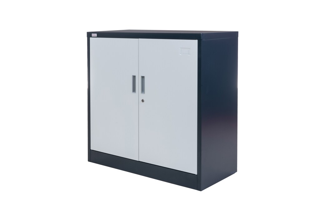 Jet-Line Aktenschrank KIEW weiss dunkelgrau 90x40x90cm