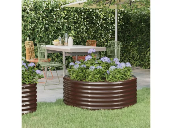 Lit surélevé de jardin Acier enduit de poudre marron