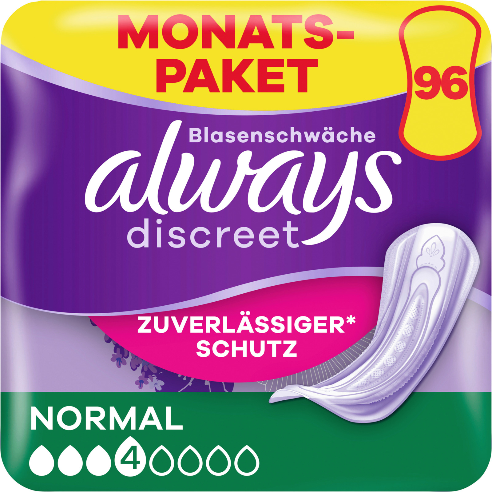 Always Discreet Inkontinenz Normal Monatsbox 96 Stück