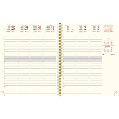Agenda Rialto - 1 semaine sur 2 pages - 16 mois - 18,5 x 22,5 cm - noir - Exacompta