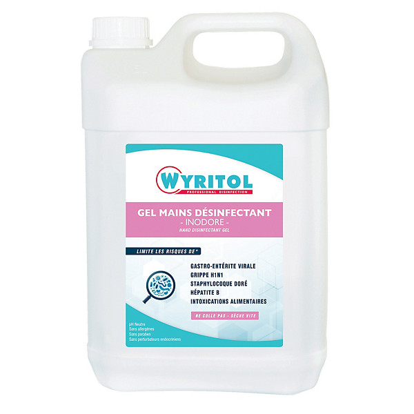 Gel hydroalcoolique Wyritol, bidon de 5 L