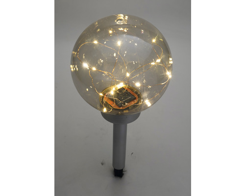 LED Vintage Solar Globe IP44 met grondpen, warm wit, RVS kleur, helder, Ø 200 mm