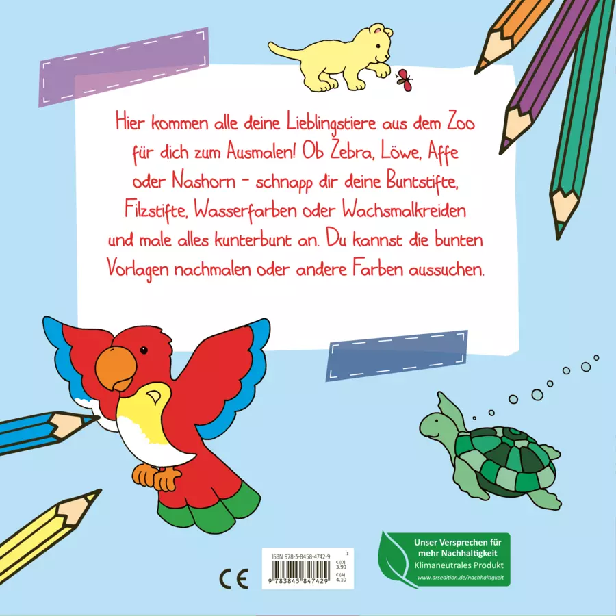 arsEdition Mein erstes dickes Malbuch – Zoo