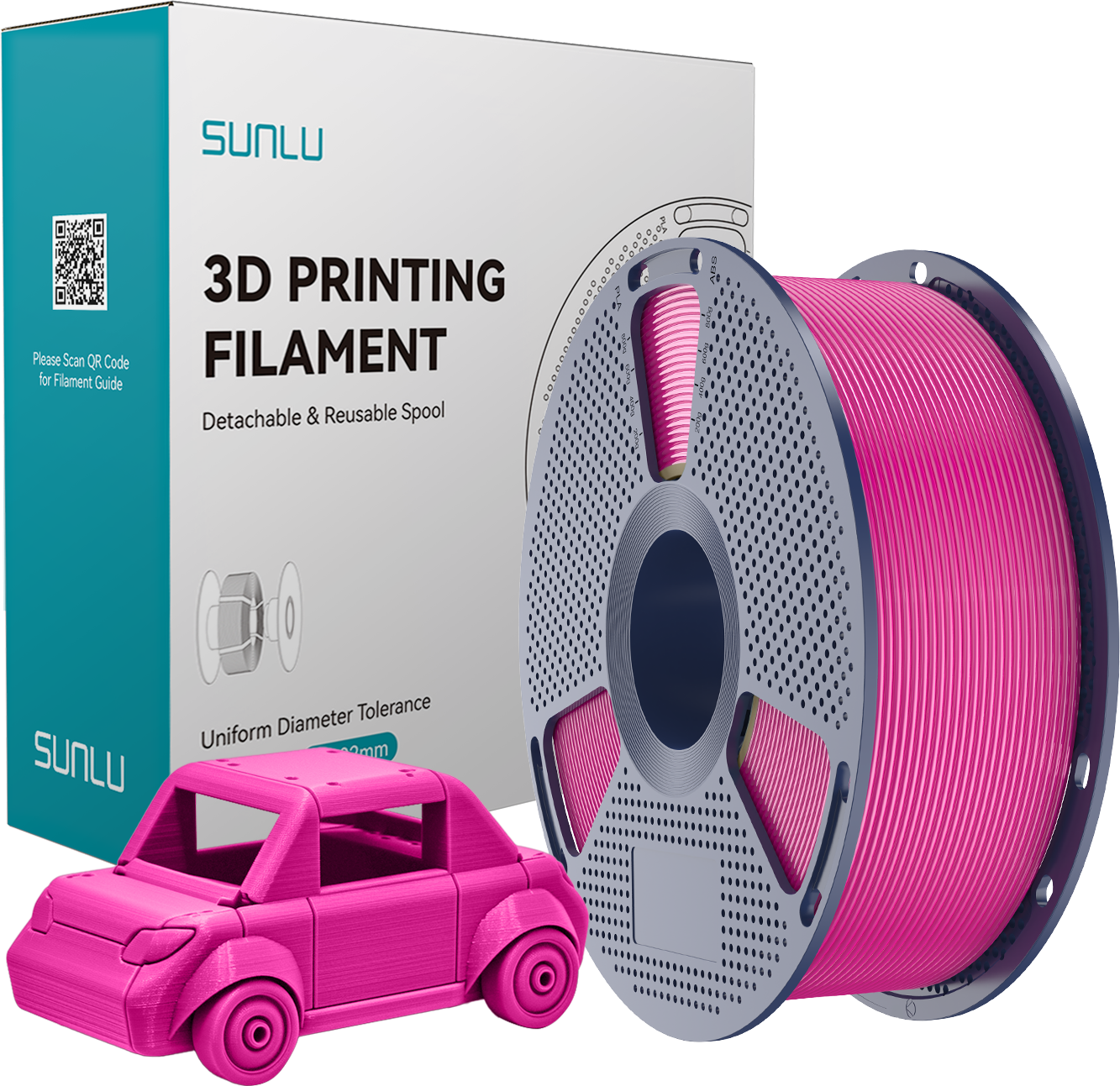 SUNLU  PETG Magenta, 1,75 mm / 1000 g    Zähes, leicht zu druckendes PETG Filament in Magenta