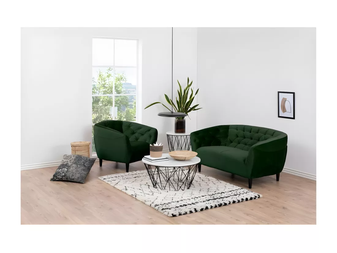 Fauteuil en velours capitonné - RIA