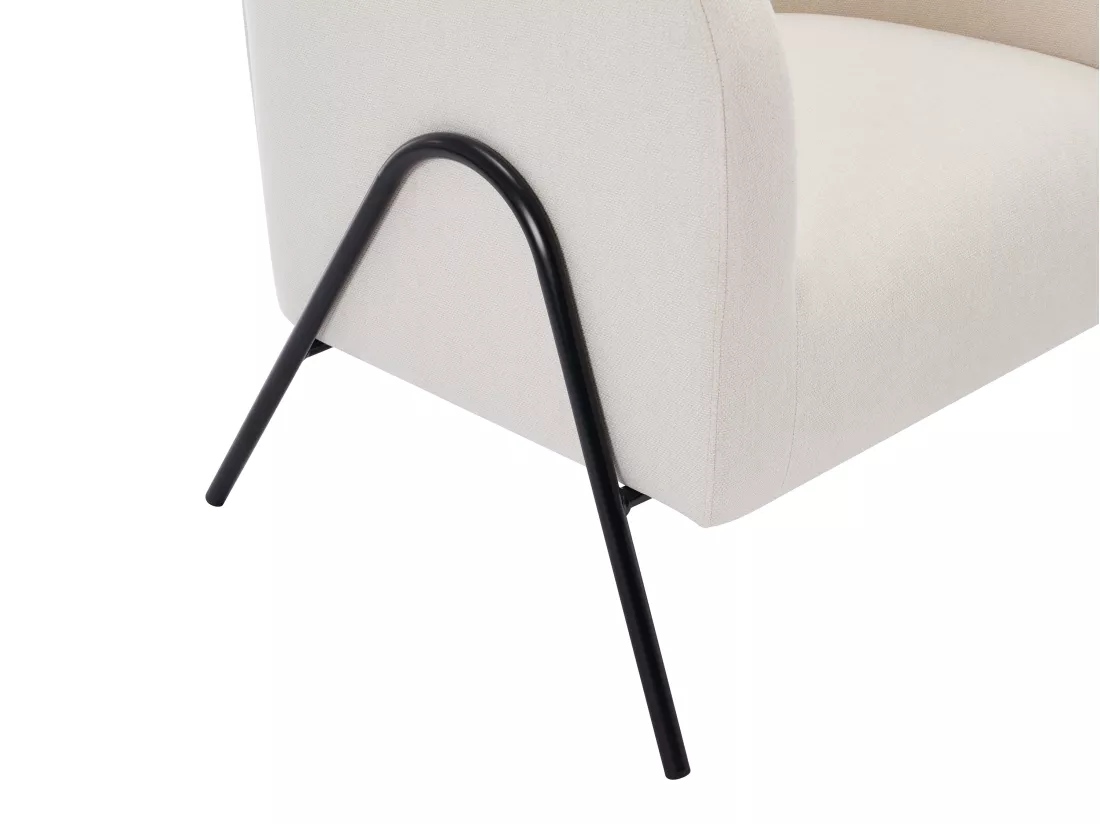 Fauteuil en tissu beige BLINODA