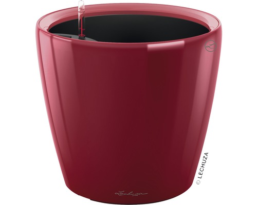 Lechuza Classico LS bloempot Ø 21 x H 20 cm rood incl. zelfbewateringssysteem, plantenbak, substraat en waterniveau-indicator