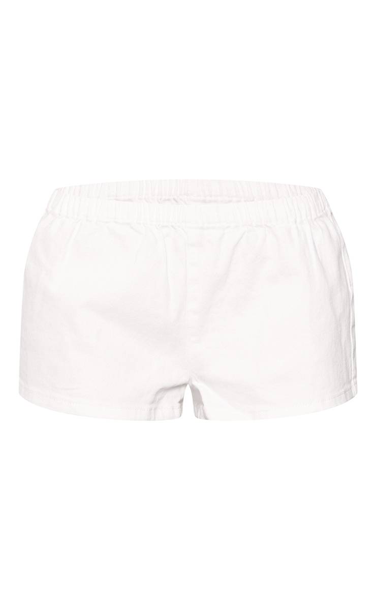 Blanc Short En Jean Mini Avec Détail Cordon De Serrage