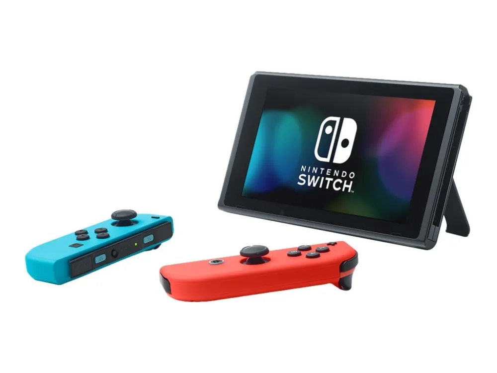 Nintendo Switch with Neon Blue and Neon Red Joy-Con - Spilkonsol - Full HD - sort, neonrød, neonblå