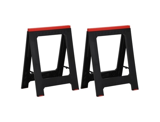 VIDAXL - Tréteaux de travail pliables 2 pcs pp noir et rouge 350 kg