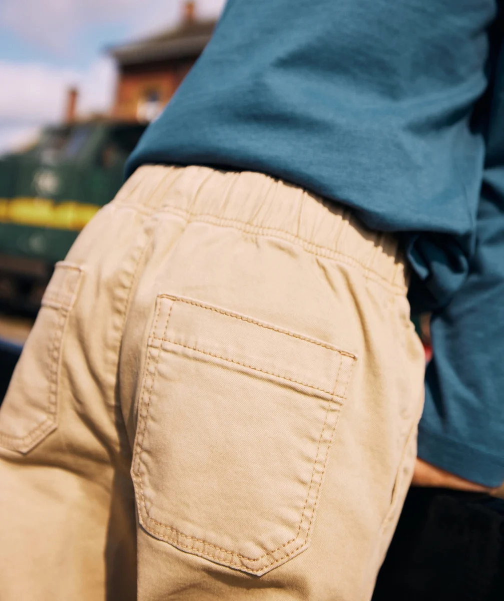 PANTALON GARÇON RELAX EN VISCOSE REPONSABLE BEIGE