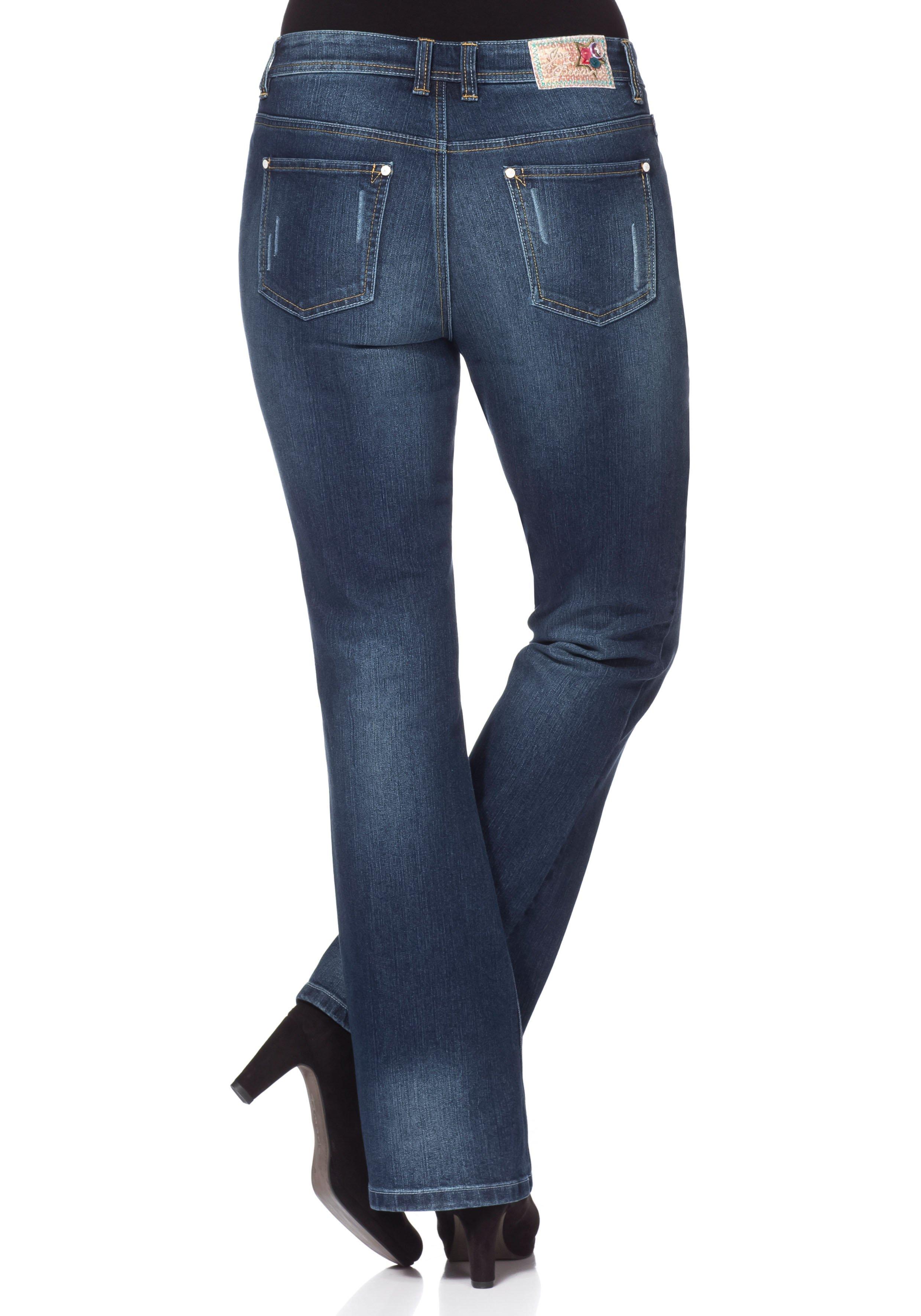 Bootcut Stretch-Jeans im Used-Look