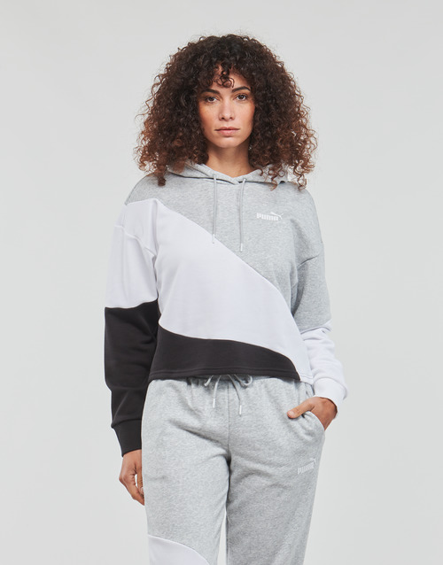 Puma - POWER CAT HOODIE - Noir / Gris / Blanc