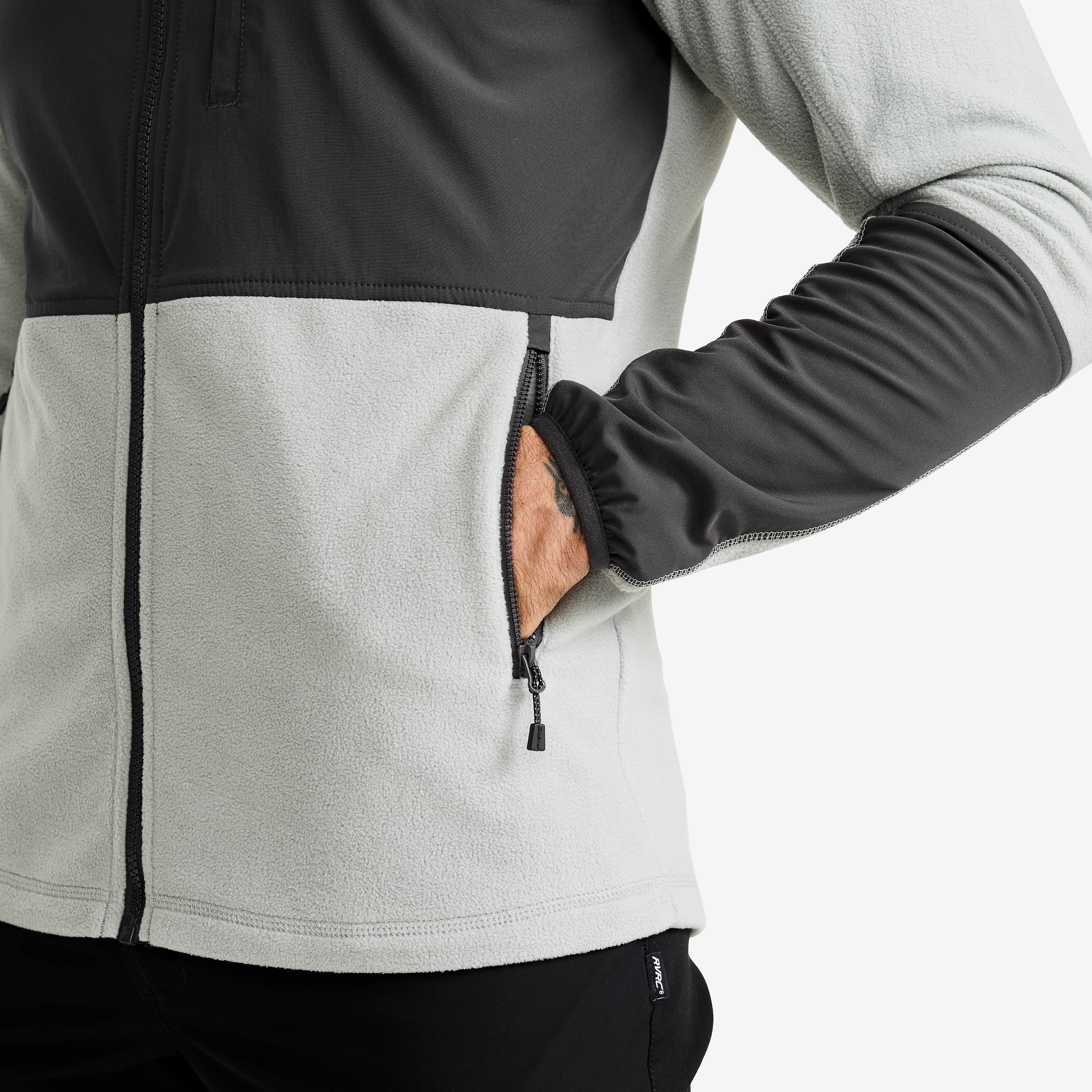 River Hybrid Fleece Herre Limestone Grey