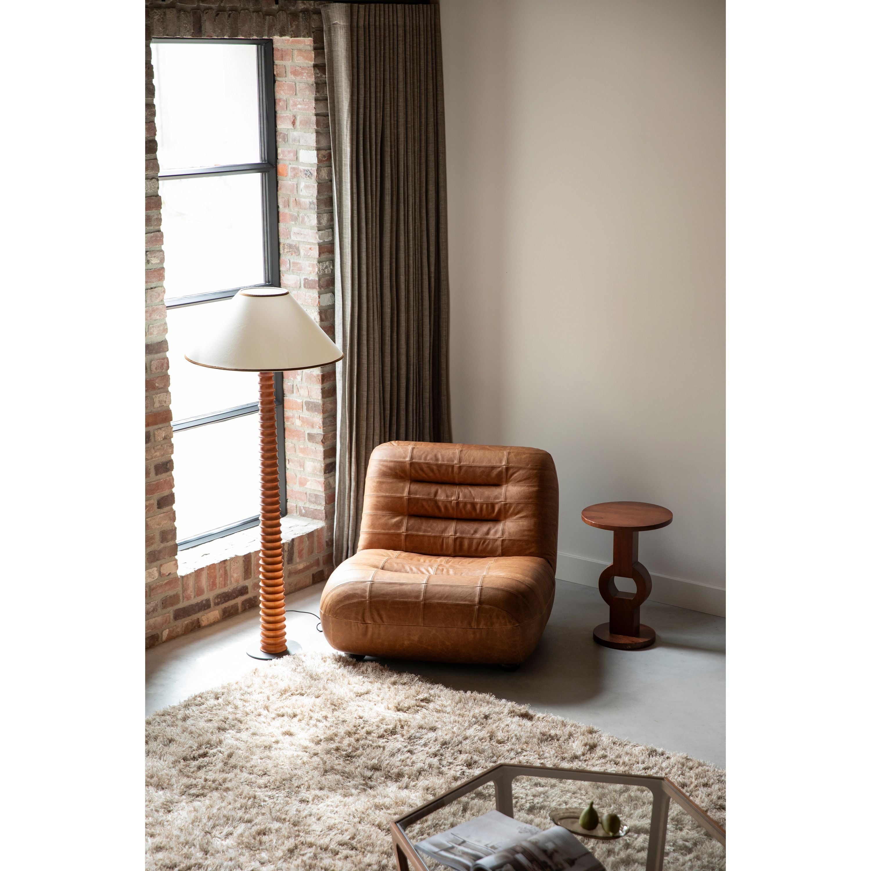 Dutchbone Wyatt Fauteuil Leer Cognac Bruin