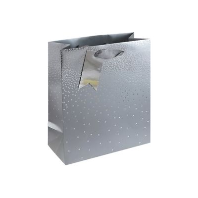 Clairefontaine - Sac cadeau - pluies d'étoiles argent - 21,5 cm x 10,2 cm x 25,3 cm