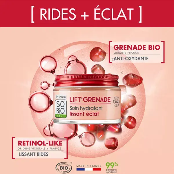 Tratamento Hidratante Suavizante Orgânico So'Bio Étic Lift'Grenade 50ml