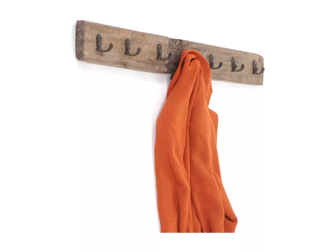PORTE-MANTEAU MURAL CASA 90 bois de recyclage couleurs naturelles