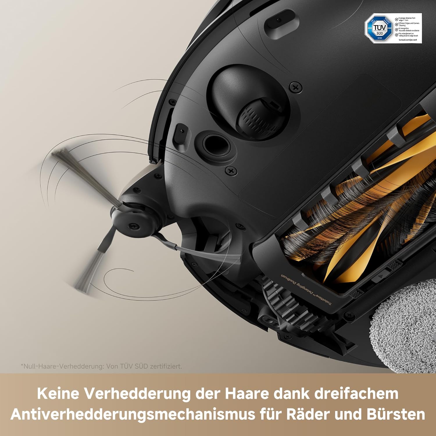 Mova V50 Ultra Complete Saugroboter mit Wischfunktion 24.000 Pa, 6cm Hindernisüberwindung, Liftable Navigation+RGB AI+LED, 80℃ Heißwasserwäsche & 63℃ Selbsttrocknung, DuoSolution System, Tricut Bürste