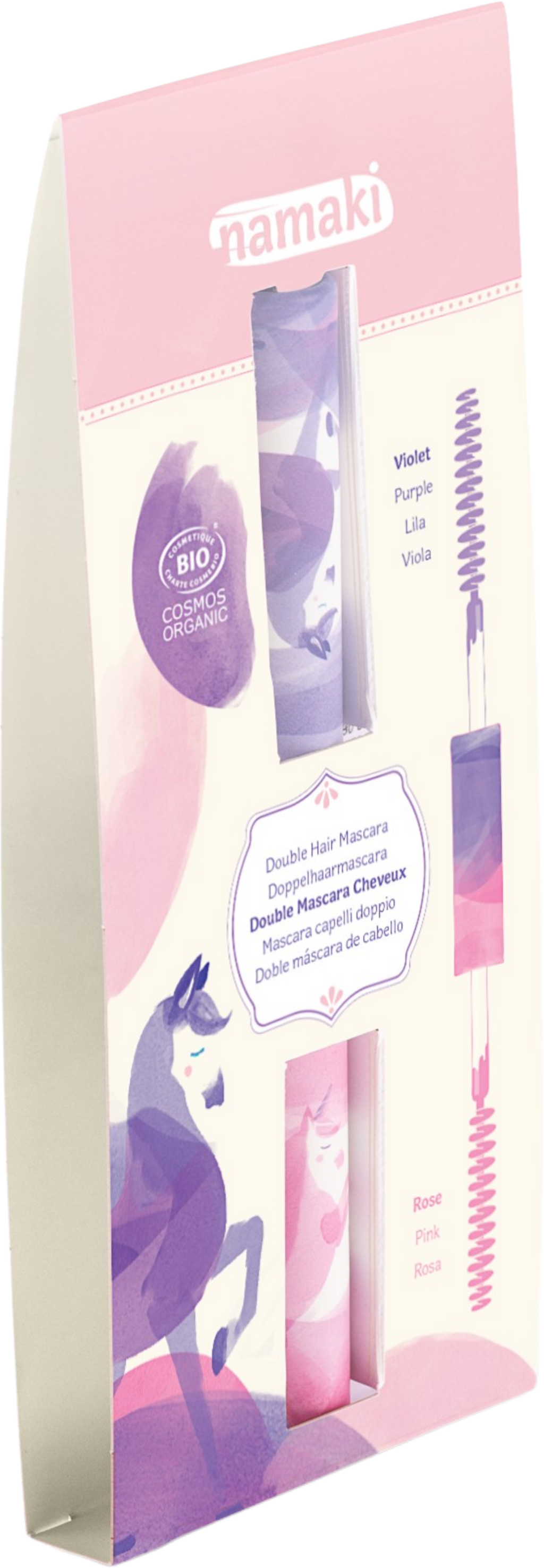 namaki  Double-Tip Hair Mascara Pink - Purple, 7 ml