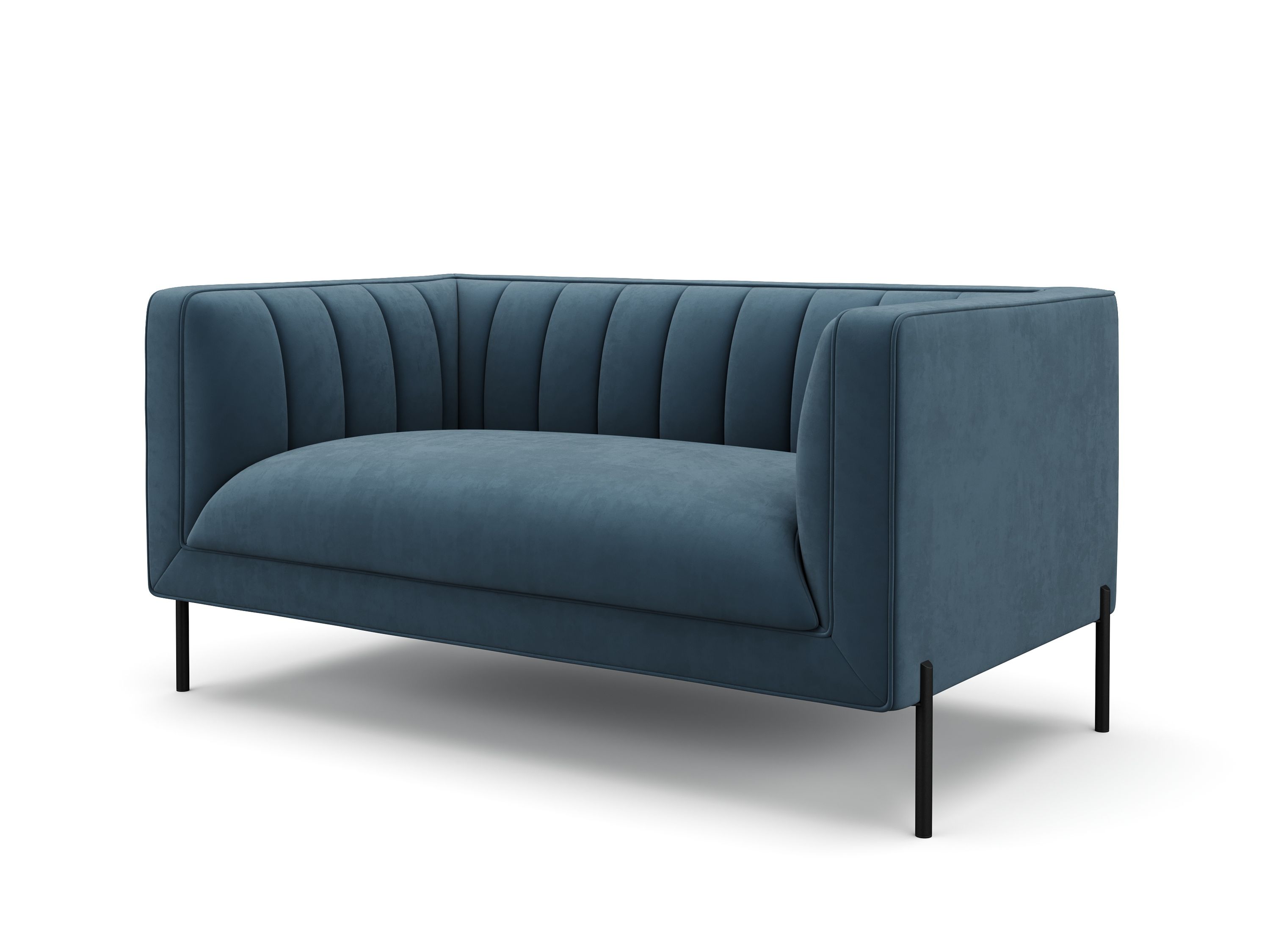 Sofa Set Samt ATTILA blau