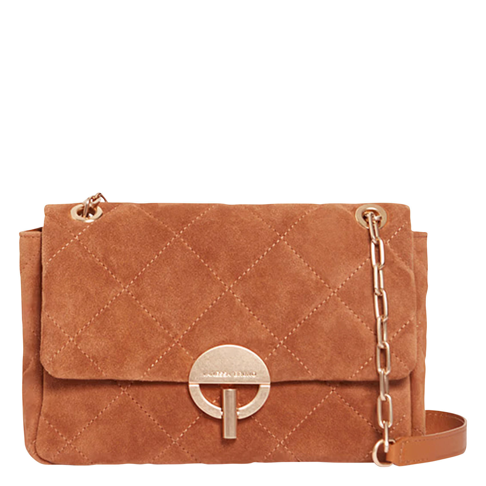 MOON MM - Sac bandoulière en suède | Marron