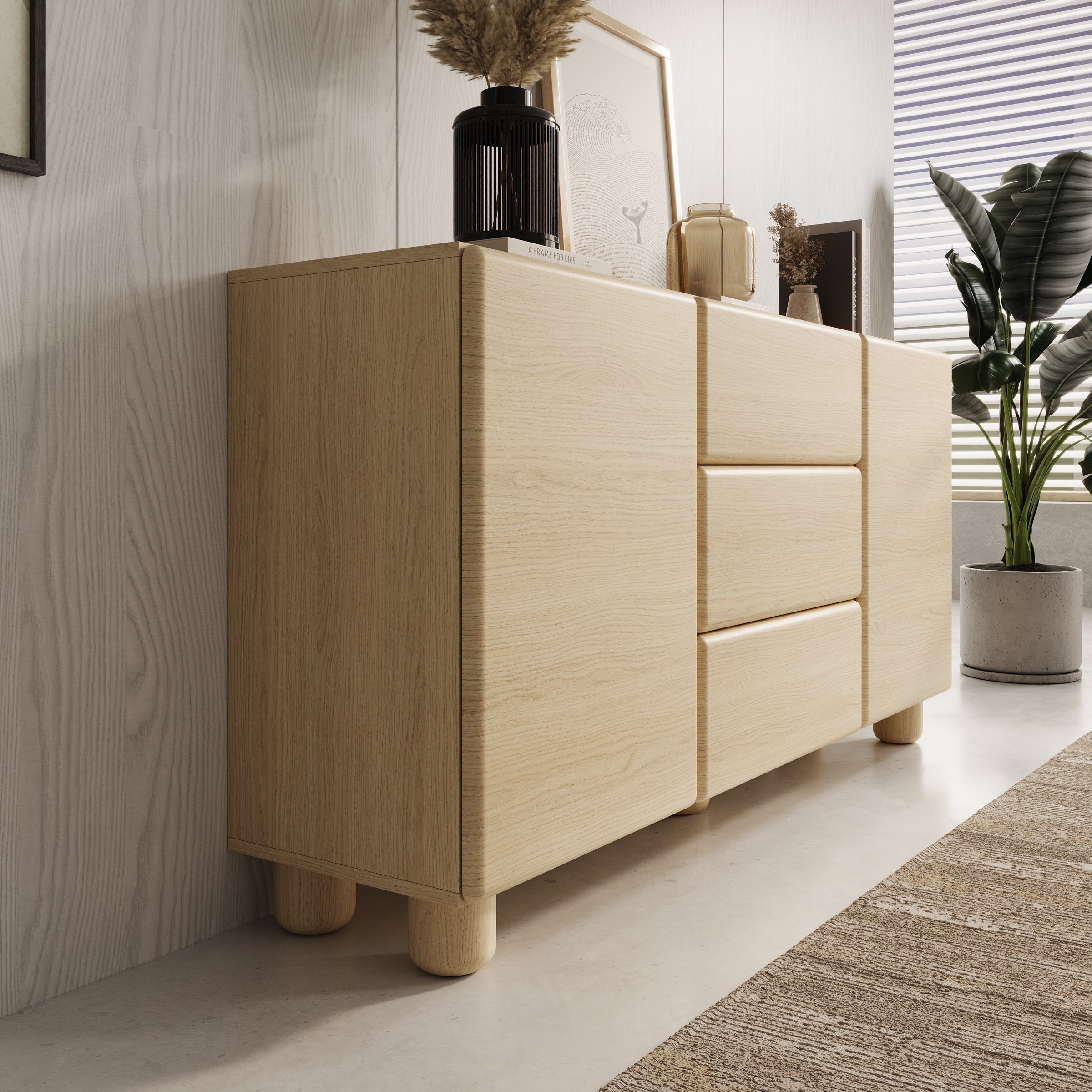 Luvano - Dressoir - Licht eikenpatron - 160x38x80 cm