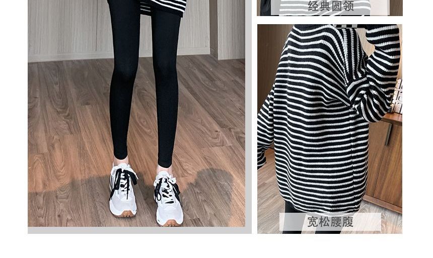 NEUF - Zwangerschapsjurk met ronde hals en strepen, losvallend model, legging, set