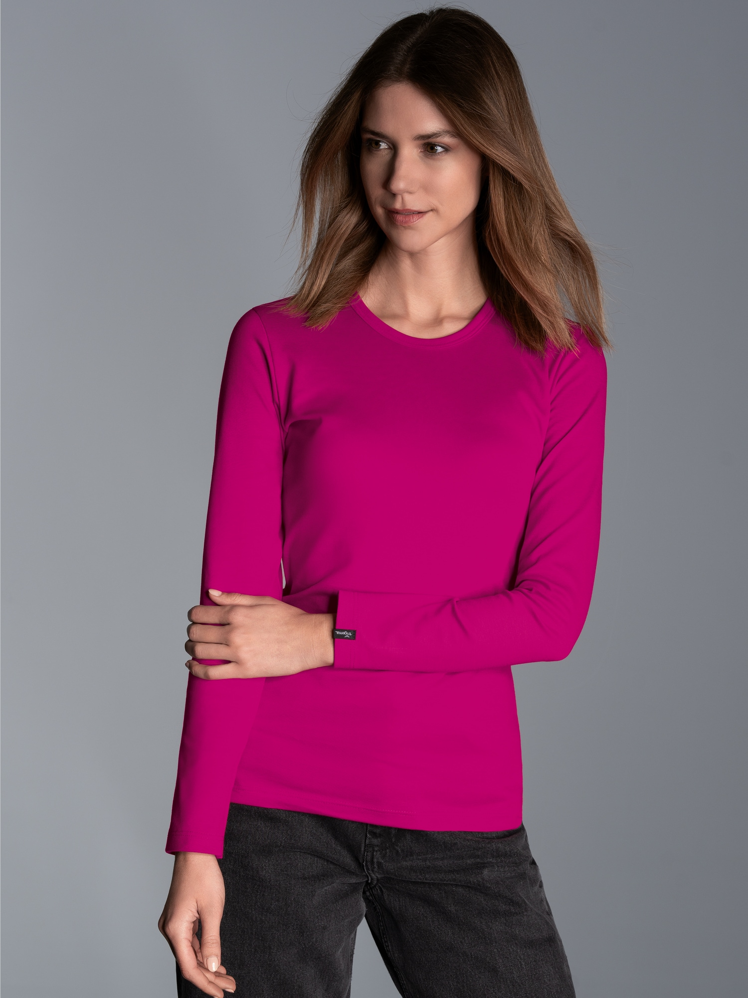 Langarmshirt Magenta